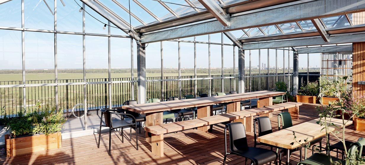 Fælles tagterrasse på Kronen i UN17 Village